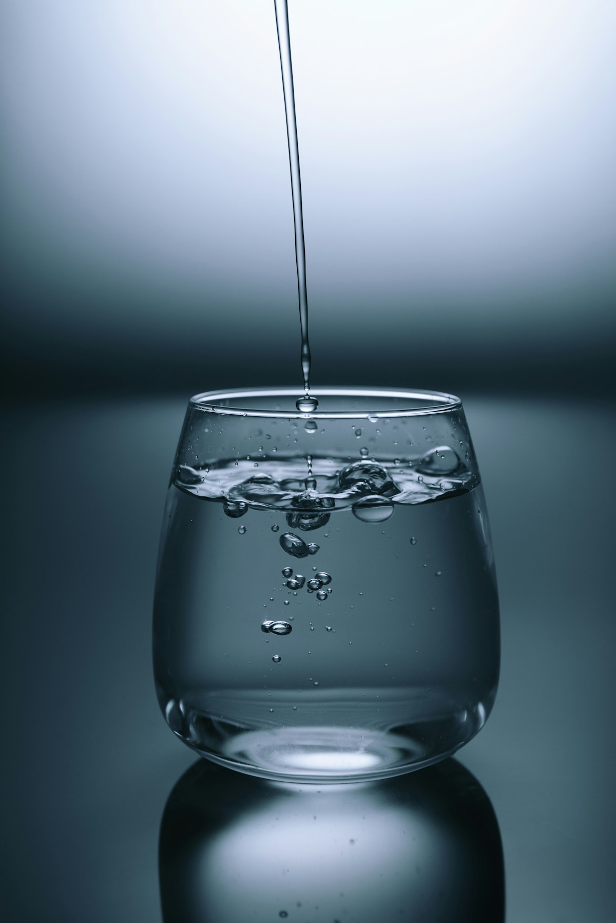 Clear drinking water in a glass